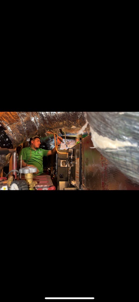 Complete HVAC system installation in progress